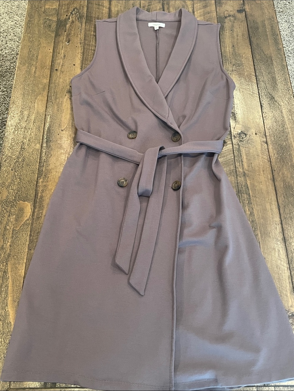 Maurices Sleeveless Double-Breasted brown-mauve Belted Mini Dress D41